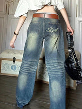 Vintage Wash Embroidery Boyfriend Jeans